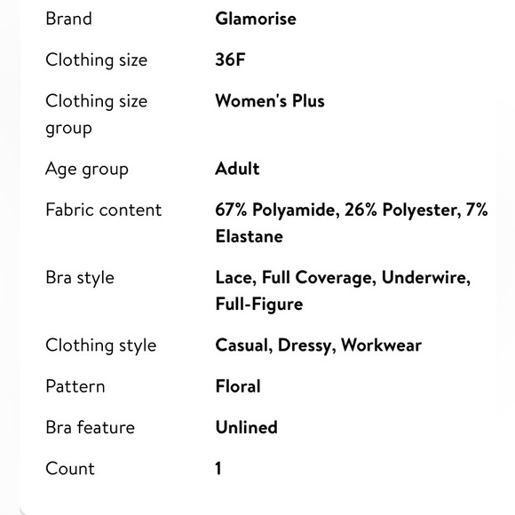 NWOT Glamorise Women's Wonderwire Front-closure Bra Underwire #1245, 36F - Picture 2 of 14